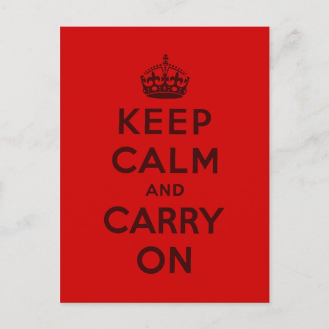 Carte Postale keep calm and carry on original (Devant)
