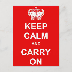 Carte Postale Keep Calm and Carry on Retro Postcard