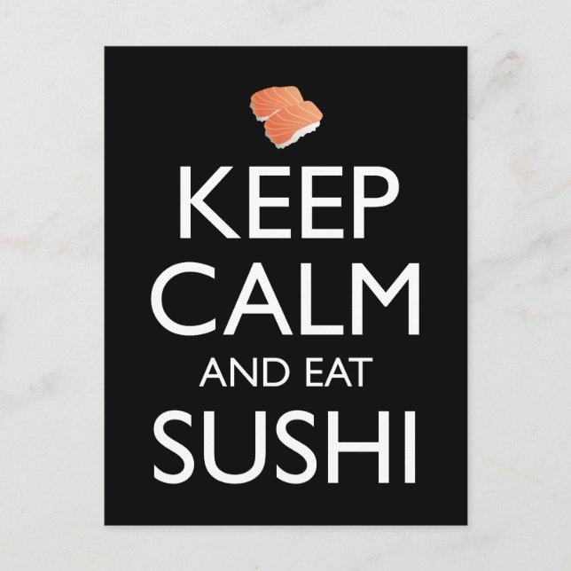 Carte Postale Keep Calm And Eat Sushi (Devant)
