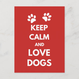 Carte Postale Keep calm and love dogs