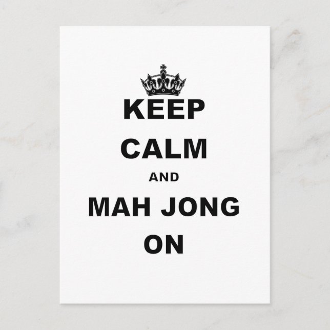 Carte Postale KEEP CALM AND MAH JONG ON.png (Devant)