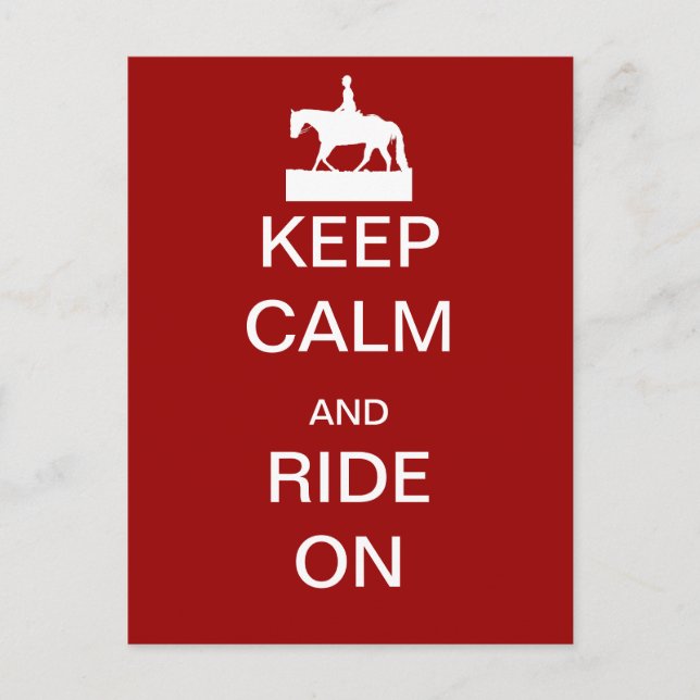 Carte Postale Keep calm and ride (Devant)