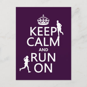 Carte Postale Keep Calm and Run On (customizable colors)