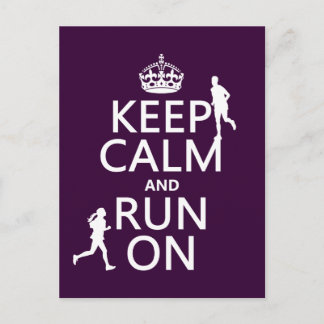 Carte Postale Keep Calm and Run On (customizable colors)