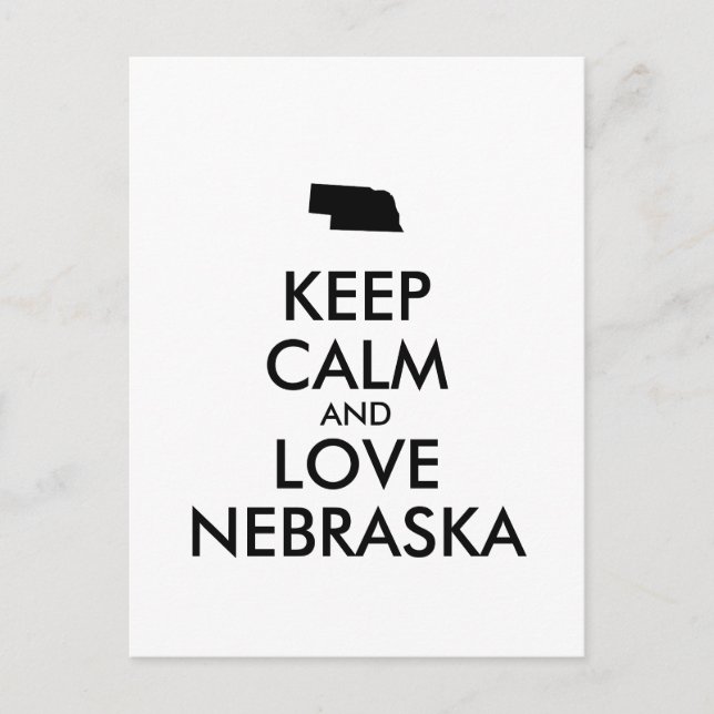 Carte Postale KEEP CALM et LOVE NEBRASKA (Devant)