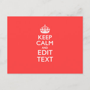Carte Postale KEEP CALM personnalisé et avoir votre texte sur Co
