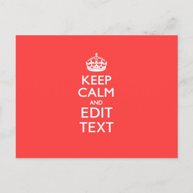 Carte Postale KEEP CALM personnalisé et avoir votre texte sur Co (Devant)