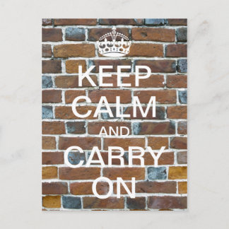 Carte Postale KEEP CALM personnalisé et CARRY ON - briques