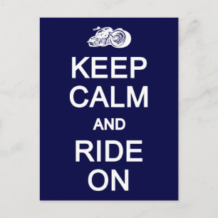 Carte Postale Keep Calm & Ride On postcard, customize