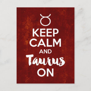 Carte Postale Keep Calm Taurus