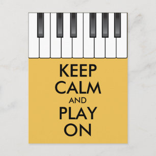 Carte Postale KEEP CALME personnalisé et JOUER ON - piano clavie