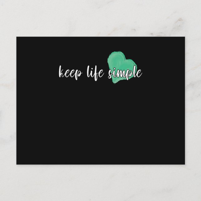 Carte Postale Keep Life Simple Saying Quote Wise Deep (Devant)