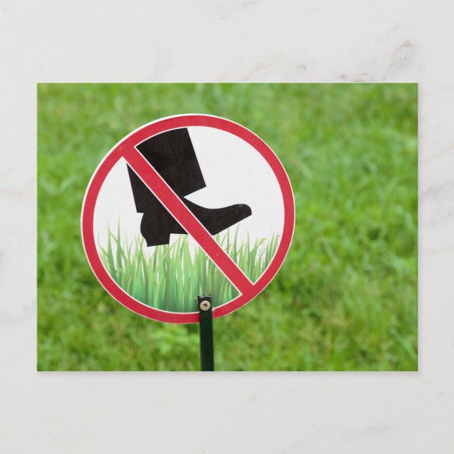 Carte Postale Keep Of The Grass Sign (Devant)