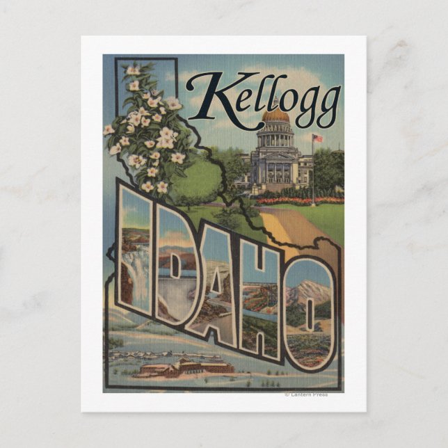 Carte Postale Kellogg, Idaho - Scènes de grandes lettres (Devant)