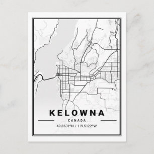 Carte Postale Kelowna Colombie-Britannique Plan de la ville de v