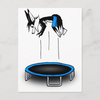 Carte Postale Kenny en trampoline