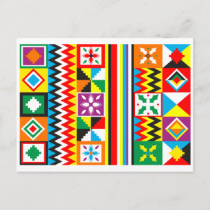 Carte Postale Kente Cloth Motif African Tribal Print