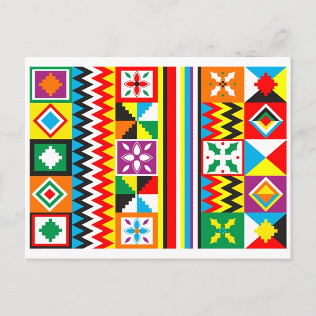 Carte Postale Kente Cloth Motif African Tribal Print (Devant)
