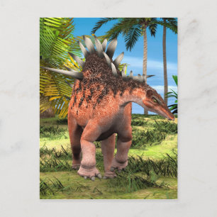 Carte Postale Kentrosaurus Dinosaure Jungle Art Préhistorique