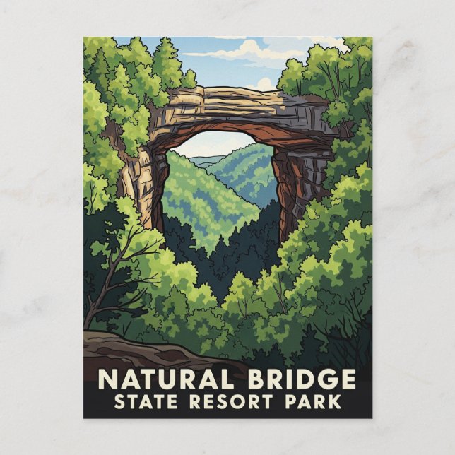Carte Postale Kentucky Natural Bridge State Resort Park Travel (Devant)