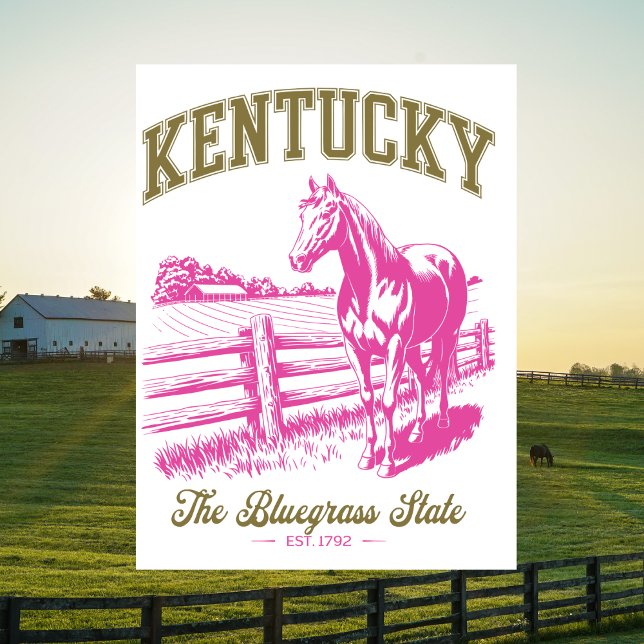 Carte Postale Kentucky The Bluegrass State Est. Cheval 1792 (Kentucky The Bluegrass State Est. 1792 Horse Postcard
)