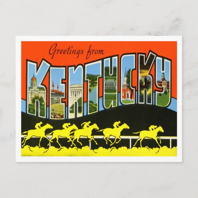 Carte postale Kentucky Vintage Big Letters (Devant)