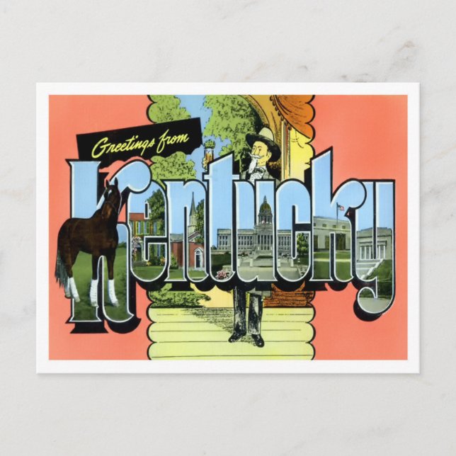 Carte postale Kentucky Vintage Big Letters (Devant)