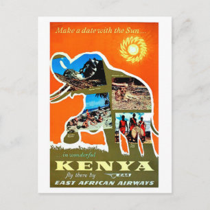 Carte Postale Kenya, Afrique, prenez rendez-vous avec un soleil,