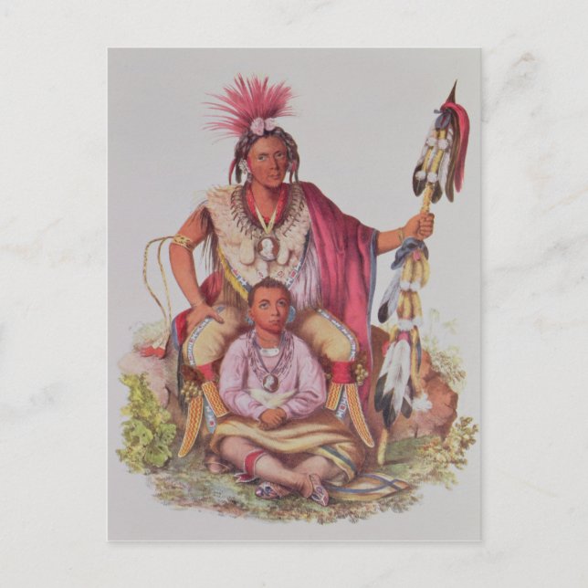 Carte Postale Keokuk ou 'Watchful Fox', chef des Sauks (Devant)