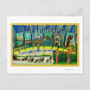Carte Postale Ketchikan, Alaska - Scènes de grandes lettres