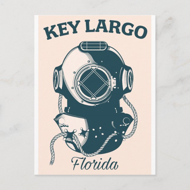 Carte Postale Key Largo Floride Nautical Plongée poster de voyag (Devant)