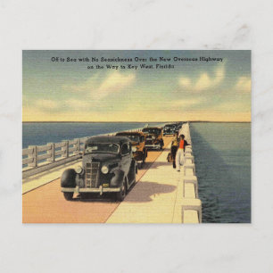 Carte Postale Key West FL Overseas Highway No Seasaster 1940