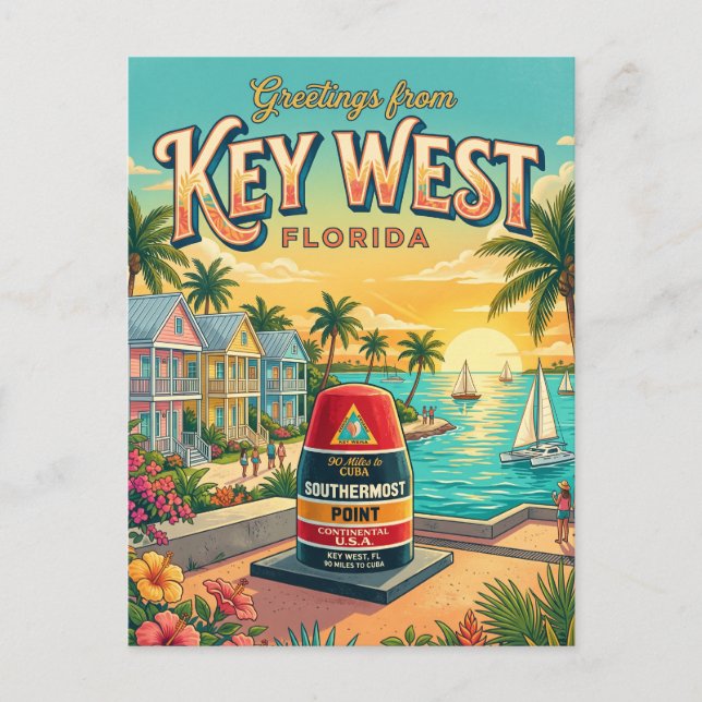 Carte Postale Key West Floride (Devant)