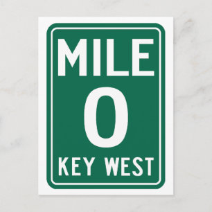 Carte Postale Key West Mile 0, Floride États-Unis