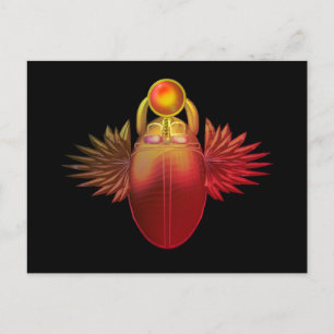 Carte Postale Kherpi Dieu du soleil levant, scarabée.