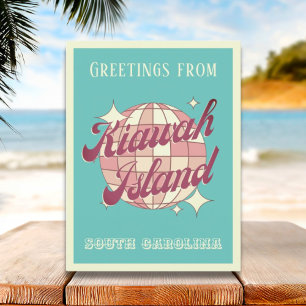 Carte Postale Kiawah Island Caroline du Sud États-Unis rétro Car