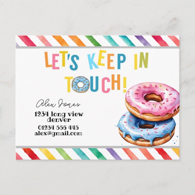 Carte Postale KIds restez en contact KIT Carré Sticker Favoriser (Devant)