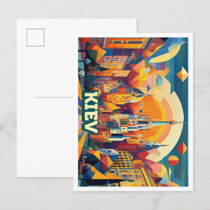 Carte Postale Kiev Ukraine Voyage artistique coloré