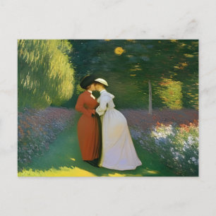 Carte Postale Kiissing in the Garden par Monet Postcard