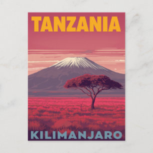 Carte Postale Kilimanjaro Tanzanie Voyage Rétro