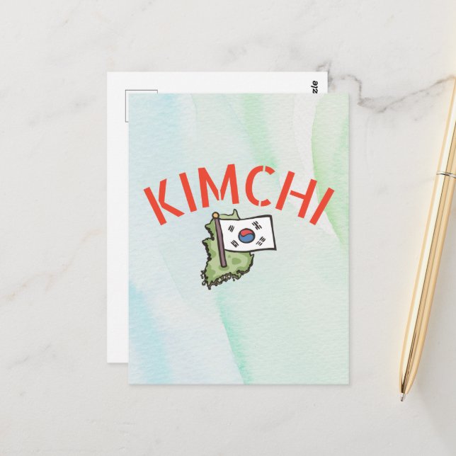 Carte Postale kimchi mignon (Devant/Arrière en situation)
