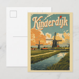 Carte Postale Kinderdijk Hollande Pays-Bas Cadeaux Moulins à ven
