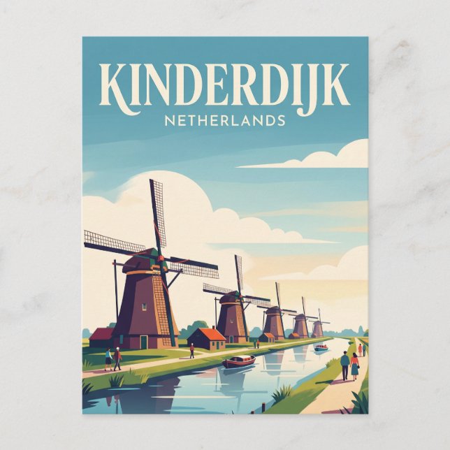 Carte Postale Kinderdijk Pays-Bas (Devant)