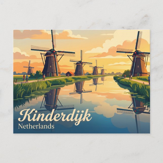 Carte Postale Kinderdijk Pays-Bas (Devant)