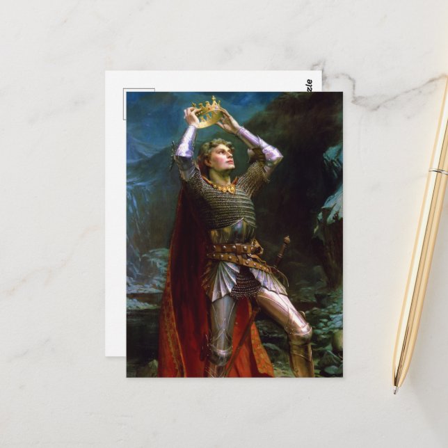 Carte Postale King Arthur par Charles Ernest Butler (Devant/Arrière en situation)