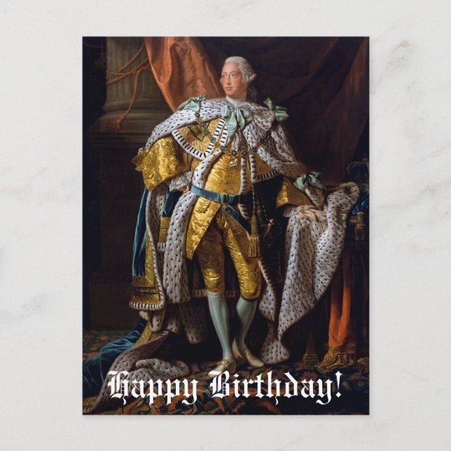 Carte Postale King George III par Allan Ramsay Joyeux anniversai (Devant)