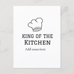 Carte Postale King of the cuisine chef cuisine ajouter nom couro