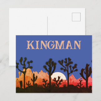 Carte Postale Kingman Arizona Cactus Clair de Lune Coucher de So