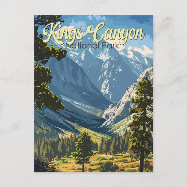 Carte Postale Kings Canyon National Park Illustration Art de voy (Devant)