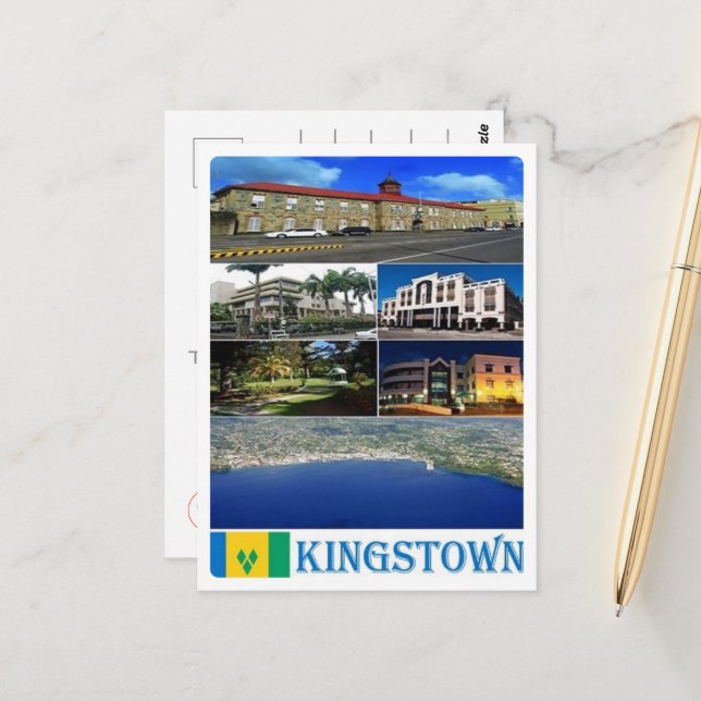 Carte Postale Kingstown - Saint-Vincent-et-les-Grenadines - (Devant/Arrière en situation)